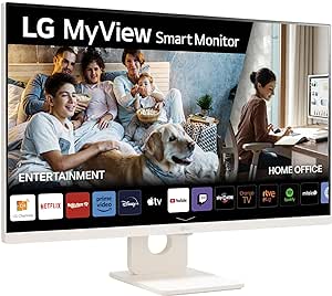 LG 27SR50F-W - Smart monitor, 27 Pulgadas, Pantalla IPS, Full HD, webOS 23, 1920x1080, 16:9, Sin Cámara, ThinQ App, HDMI 2EA, Blanco