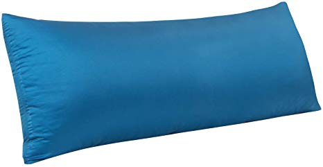 NTBAY Body Pillow Cover, Satin Body Pillowcases with Zipper Closure, Silky Soft and Luxury, for Adults Pregnant, Royal Blue 20" x 54"