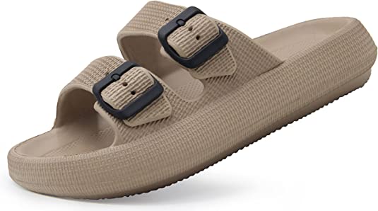 Weweya Cloud Sandals for Women and Men - Pillow Slippers - Double Buckle Adjustable Slides - EVA Flat Sandals