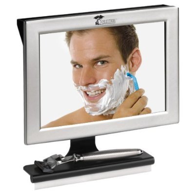 Fogless Shower Mirror with Squeegee by ToiletTree Products. Guaranteed Not to Fog, Designed Not to Fall. (Silver)