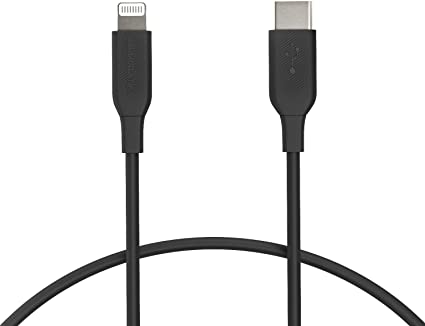 AmazonBasics USB-C to Lightning Cable, MFi Certified iPhone Charger - Black, 6-Foot