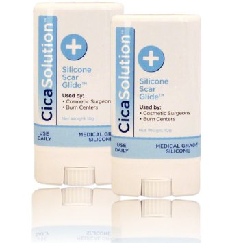 CicaSolution Silicone Scar Stick Keloid and Hypertophic Scar Glide on in a powerful easy to use applicator - 2 x 16 grams Bundle of 2 applicators