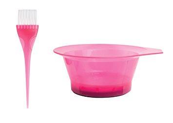 MayaBeauty Tint Bowl Set Tranlucent Pink, Tint bowl with brush, Color: Tranlucent Pink, Dying Hair Kit,