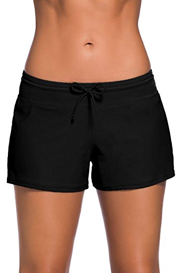 ZKESS Womens Side Slit Tankini Swimsuit Shorts with Briefs Inner Lining Plus Size S - XXXL