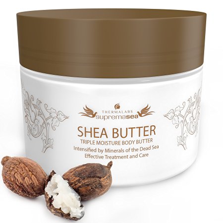 Stretch Marks and Dry Skin Magical Organic Shea Body Butter: Triple Moisture Lotion Cream Intensified with Dead Sea Minerals for Outstanding Skin Treatment (250 ml)