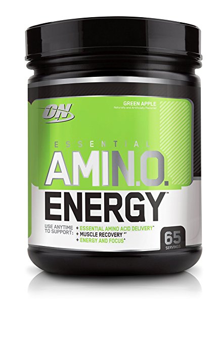 Optimum Nutrition Amino Energy, Green Apple, Preworkout and Essential Amino Acids with Green Tea and Green Coffee Extract, 65 Servings