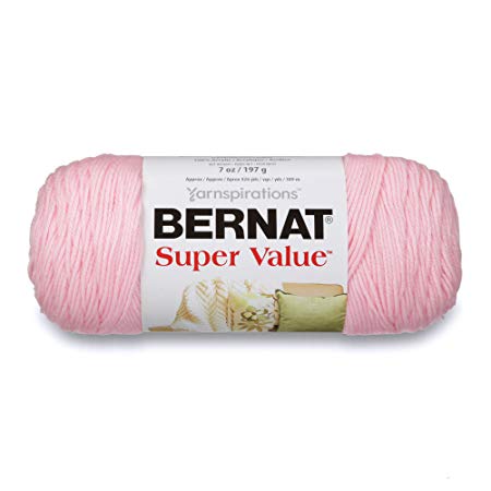 Bernat  Super Value Yarn, 5 oz, Baby Pink, 1 Ball