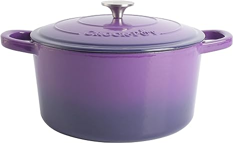 Crock-Pot Artisan Round Enameled Cast Iron Dutch Oven, 7-Quart, Lavender Purple