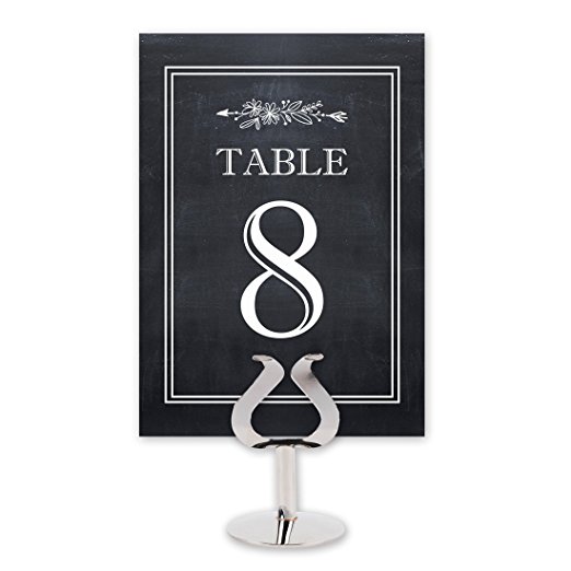 Chalkboard Style Table Card Numbers for Wedding Reception - Double Sided - 1-25