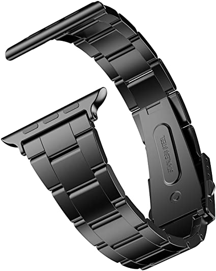 JETech Replacement Band for Apple Watch 38mm and 40mm Series 1 2 3 4 5, Stainless Steel, Black