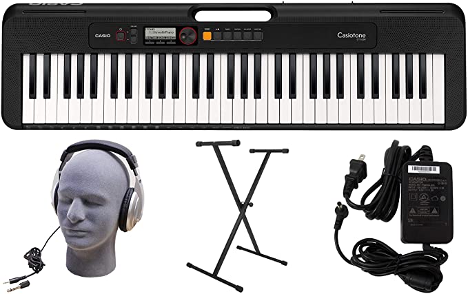 Casio CT-S200BK 61-Key Premium Keyboard Pack with Stand, Headphones & Power Supply, Black (CAS CTS200BK PPK)
