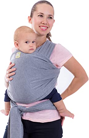 Baby Wrap Carrier by KeaBabies - All-in-1 Stretchy Baby Wraps - 3 Colors - Baby Sling - Infant Carrier - Hands-Free Babies Carrier Wraps (Classic Gray)