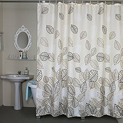 Welwo Bathroom Fabric Bath_Shower Curtain Set Leaves Bath_Shower Curtains and Stall Bath_Shower Curtain 36 x 72 for Bathroom