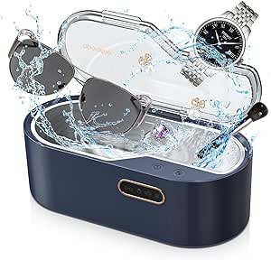 Ultrasonic Jewelry Cleaner, 360 Degree Glasses Cleaner 4 Time Modes Portable Electronic Cleaner Machine for Ring Glasses Retainer All Silver/Gold Jewely