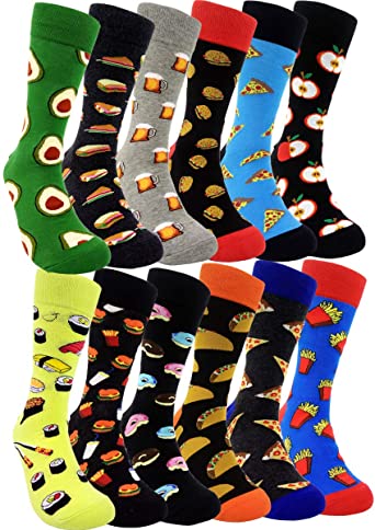 Funny Mens Colorful Dress Socks - HSELL Fun Novelty Patterned Crazy Design Socks