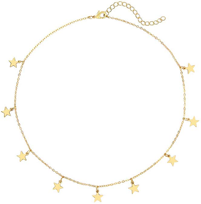 Linkqin Star Necklaces for Women and Girls Star Choker Necklace Adjustable