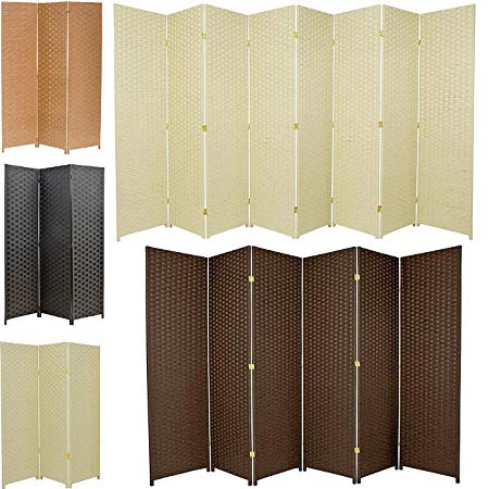 Legacy Decor Bamboo Woven Panel Room Divider, Privacy Partition Screen, 3 Panel Beige Color