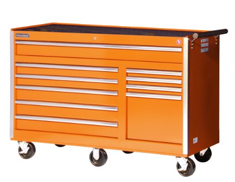 International VRB-5610OR 56-Inch 10 Drawer Orange Tool Cabinet with Heavy Duty Ball Bearing Drawer Slides