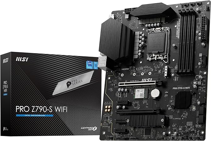 MSI PRO Z790-S WiFi ProSeries Motherboard (Supports 12th/13th Gen Intel Processors, LGA 1700, DDR5, PCIe 5.0, M.2, 2.5Gbps LAN, USB 3.2 Gen2, Wi-Fi 6E, ATX)