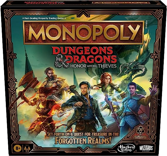 Monopoly Dungeons & Dragons: Honor Among Thieves Game, Inspired by The D&D Movie, Monopoly D&D Board Game for 2-5 Players, Ages 8 and Up