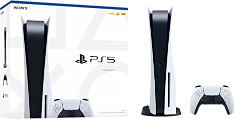 Sony Playstation 5 Disc Version PS5 Gaming Console, 16GB GDDR6 Memory, 825GB SSD, 4K Blu-ray player, WiFi 6, Bluetooth 5.1, Ethernet, 120Hz 8K Output, "Tempest" 3D AudioTech, Type-C