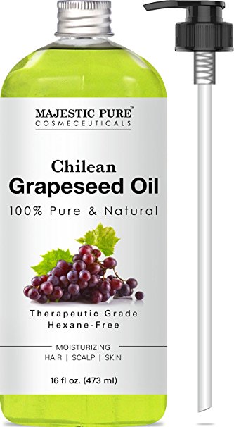 Grapeseed Oil from Majestic Pure, 100% Pure & Natural Massage and Carrier oil, 16 fl oz