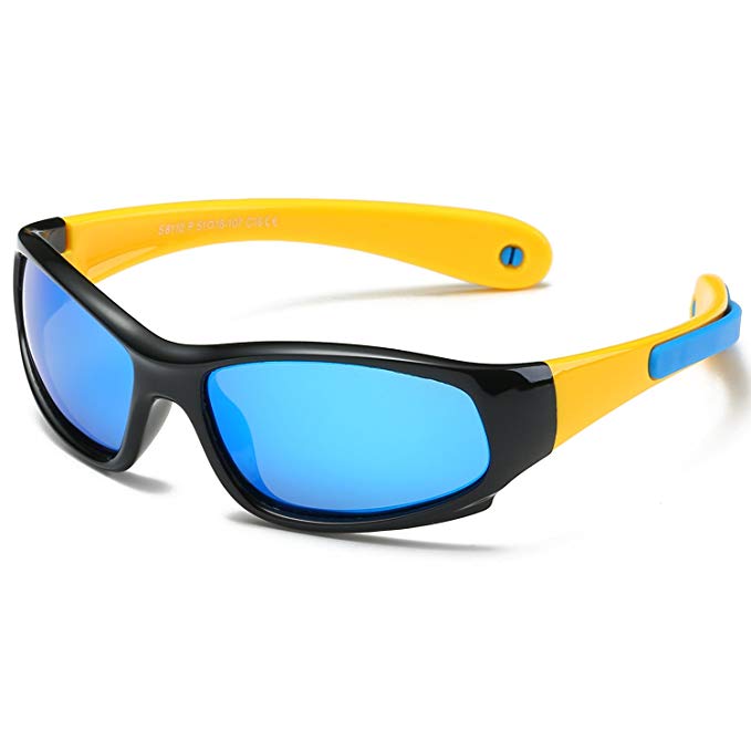 SojoS Kids Sports Polarized Sunglasses Rubber Flexible Frame for Boys And Girls