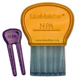 LiceMeister Lice and Nit Removal Comb precision spaced stainless steel teeth locked into sturdy plastic handle for easy cleaning 1 school approved with cleaning tool included