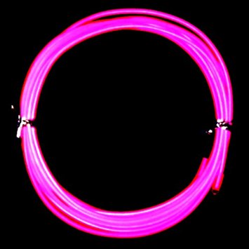 TDLTEK Neon Glowing Strobing Electroluminescent Wire /El Wire   3 Mode Battery Controller, Pink 9ft