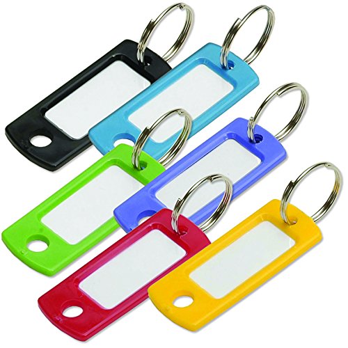 Lucky Line Products Key Tag with Ring, 12 Pack, Assorted Colors (16929)