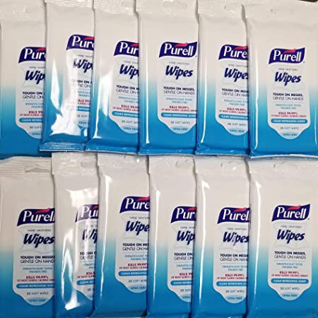 PURELL Hand Sanitizing Wipes, Clean Refreshing Scent, 20 Count Travel Pack (Pack of 12) - 9124-09-EC
