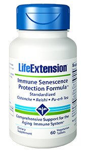 Life Extension Immune Senescence Protection Formula Standardized Cistanche  Reishi Pu-erh Tea 60 Vtabs