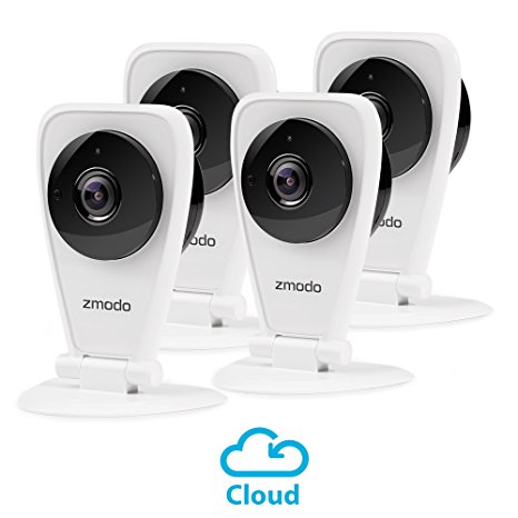 Zmodo 4-Pack EZCam HD Wireless Kid and Pet Monitoring Security Camera with Night Vision, Two Way Audio - Cloud Service Available