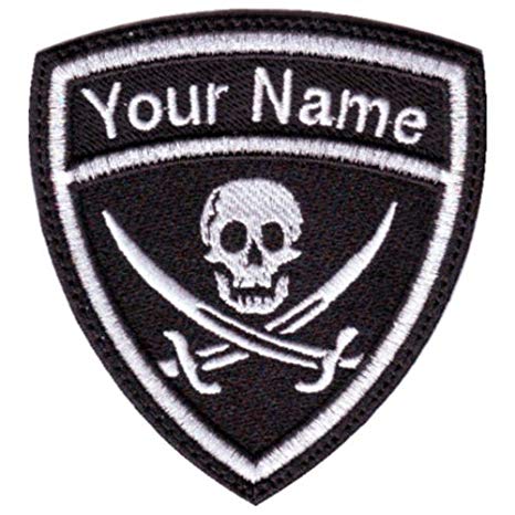 Pirates Custom Crest Flag Name Embroidered Sew On Patch