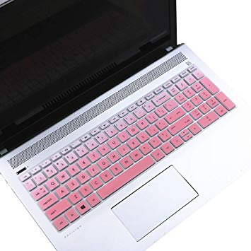 CaseBuy Keyboard Cover Compatible New HP Envy x360 2-in-1 15.6" Laptop/HP Spectre x360 2-in-1 15.6" 15-CH011DX/HP Pavilion 15.6"/17.3" HP Envy 17 17-AE 17-BS 17-BW Series with Squared Keys,Ombre Pink