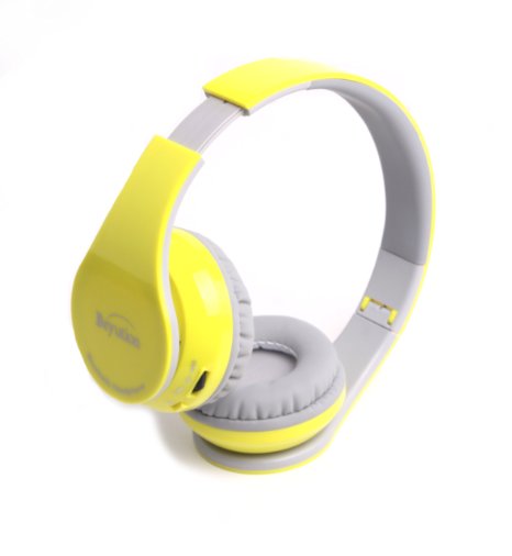 Back to School gift--New Yellow color Beyution513 Hi-Fi Clear Micphone Over-ear Bluetooth Headphones