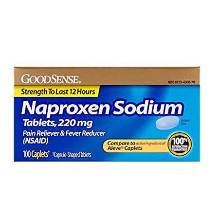 GoodSense All Day Pain Relief, Naproxen Sodium Caplets, 220 mg, 100 Count