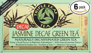Triple Leaf Tea, Inc Tea, Jasmine Green, Decaf, 20-Count (Pack of 6)