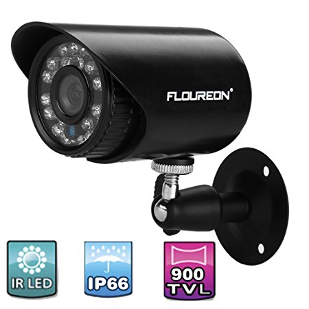 Floureon 900TVL Waterproof CCTV DVR Security Cameras Wall Mount IR-CUT Night Vision Bullet Cameras