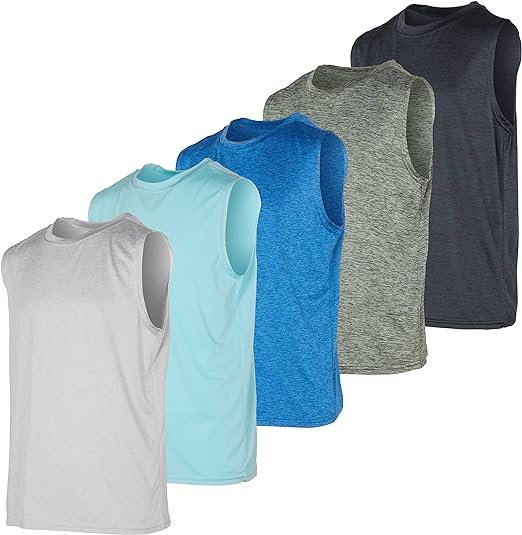 5 Pack: Boys Dry-Fit Active Athletic Performance Tank Top