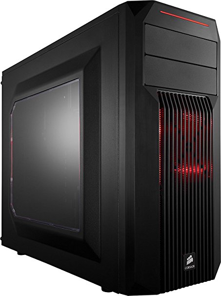 Corsair CC-9011051-WW Carbide Series SPEC-02 Steel Red LED Mid-Tower Gaming Case (Black)