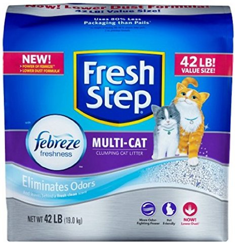 FRESH STEP CAT LITTER 261371 Fresh Step Multiple Cat Litter Strength 42-Pound