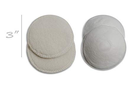 LANACare Organic Merino Wool Nursing Pads, Super Soft and Soothing, Style Softline, size Mini - 3 inch