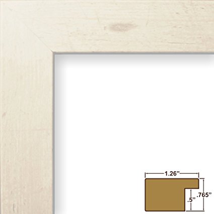 Craig Frames 26012 24 by 36-Inch Picture Frame, Smooth Grain Finish, 1.26-Inch Wide, Distressed Off-White