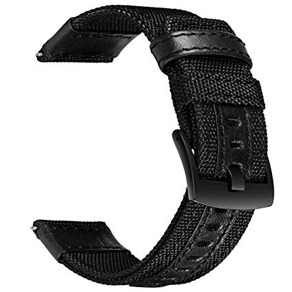 V-MORO for Galaxy Watch 46mm Band/Gear S3 Frontier Bands,22mm Upgrade Premium Woven Nylon Replacement Strap Wristband for Samsung Galaxy Watch 46mm R800/Gear S3 Frontier/S3 Classic Smartwatch Black