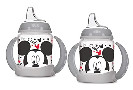 NUK Disney Learner Cup with Silicone Spout, Mickey Mouse, 5-Ounce, 2 Count