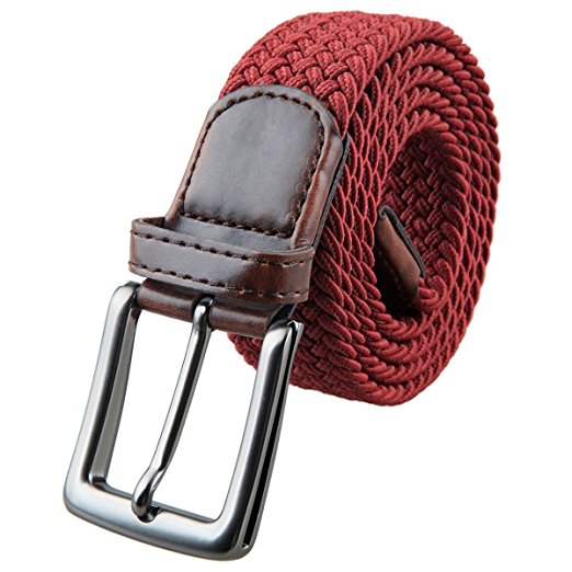 Shanxing Men's Belt Braided Elastic Fabric Webbing Belts for Men