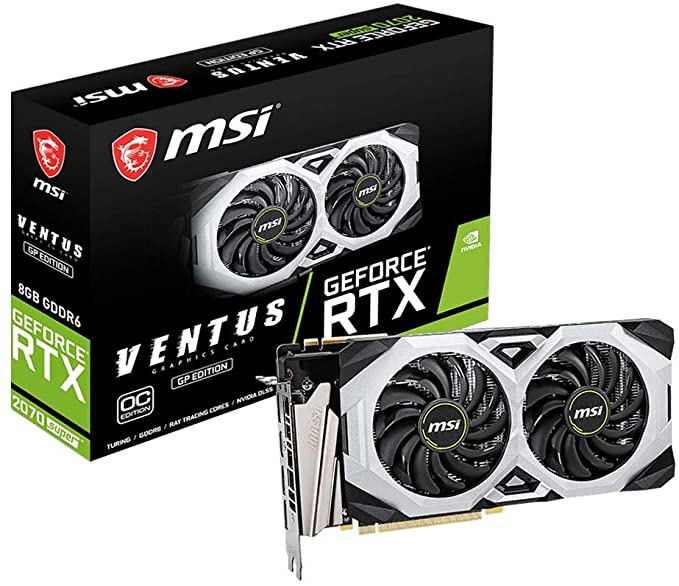 MSI Gaming GeForce RTX 2070 Super 8GB GDRR6 256-bit HDMI/DP NVLink Torx Fan Turing Architecture Overclocked G-SYNC Graphics Card (RTX 2070 Super Ventus GP OC)