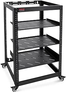 20U Server Rack Network Cabinet - Open Frame Rack, Wall Mountable Heavy Duty Designs for Servers & AV Gear | Compatible with 19" Equipment Standard (Black)