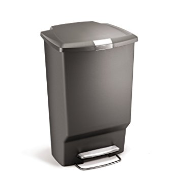 simplehuman 45 litre rectangular pedal bin grey plastic